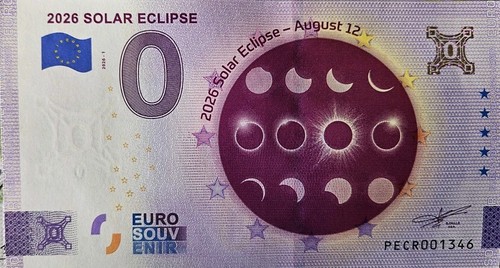Banconota euro 2026 - 0, eclissi