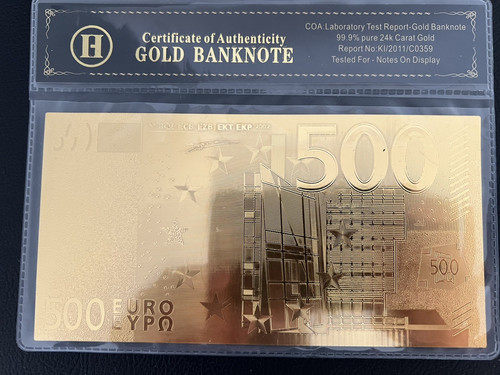 Banconota 500 euro oro
