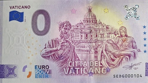 Banconota euro vaticano sedg - 0,