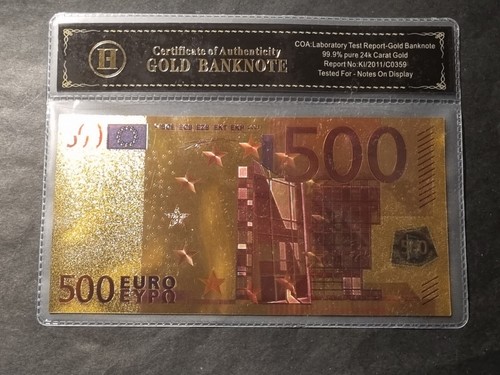 Banconota dorata 500 - euro, da